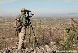 The author surveys the Sonora landscape with Big Eyes.